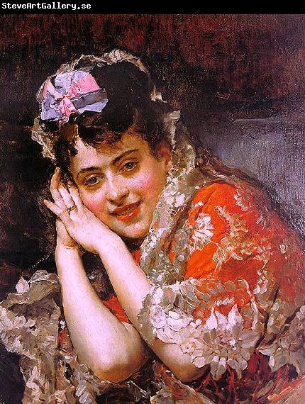 Raimundo Madrazo The Model Aline Masson with a White Mantilla